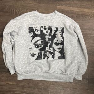 Gray Sweatshirt with Graphic Print